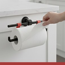 디랩 무타공 파워흡착 키친타올 거치대 키친타올걸이 주방타올걸이, 1개, 검정