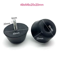 블랙 고무 조정 가능한 발 패드 나사 의자 가구 다리 테이블 레벨링 미끄럼 방지 M6 M8 M10 1-10 개, 02 2pcs, 04 49xM6x25x20mm, 1개