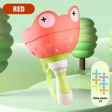 쏘서 플라잉 디스크 런처 총 장난감 슈팅 급증 방출 투석기 재미있는 야외 스포츠 게임 어린이 선물, 02 Red 8 disk