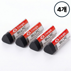 빌픽 잘지워지는 모서리 삼각 지우개 4B, 4개, 매트블랙