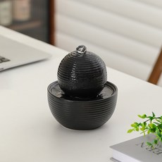 앤트앤비 미니 분수대 인테리어 실내 미니폭포 가정용 펌프 가습기, WF1088 블랙