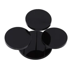 투명 화이트 블랙 아크릴 귀걸이 팔찌 목걸이 디스플레이 스탠드 선반 쥬얼리 정리함 3 레이어, 02 Black