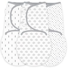 SwaddleDesigns 조절 가능한 랩이 있는 포대기 담요 3개 세트 헤븐리 플로럴 핑크, 고슴도치
