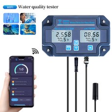 TDS 6 in 1 WiFi 디지털 물 분석기 PH EC SALT S G Temperature APP 원격 온라인 수질 모니터 수족관 해수, 220V EU Plug, 1개