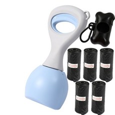 精選優品 撿便器 拾便器 折疊拾便器 拾便袋 剷屎神器 便攜折疊狗狗拾便器外出遛狗不臟手撿便器狗屎夾子家用剷屎, 28CM天空藍（套餐二）, 1個