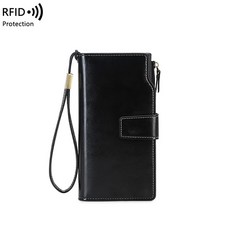 RFID차단 대용량 장지갑 손목끈 클러치백 가죽질 남녀공용 카드동전지폐수납