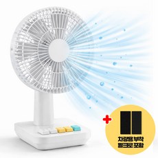 지클랜 저소음 탁상용 무선 선풍기 USB 충전식 휴대용, 화이트, ALLROUND