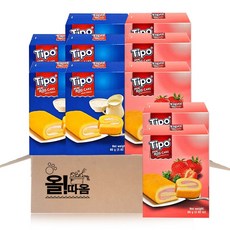 티포 미니롤케이크 80g 2종 기획세트(밀크5+딸기5), 1세트