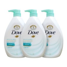 도브 센스티브 스킨 바디워시, 1kg, 3개