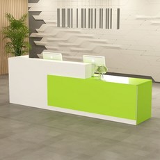 카운터 계산대 리셉션 캐셔 접수대 옷가게 병원 학원, 무광 화이트 그린 오른쪽 120x60x100cm
