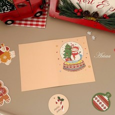 臺灣*出貨 Ariaa 聖誕水彩燙金賀卡 禮品花店送禮物裝飾片聖誕手寫祝福賀卡, 1個, 10張d款 聖誕水彩燙金賀卡