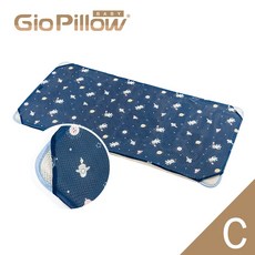 GIO Pillow 二合一有機棉超透氣嬰兒床墊 C號 58x110cm (Chicco床邊床專屬) 透氣可水洗床墊, 1個, 二合一C號-阿姆斯貓