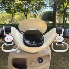 하중 지지력의 전기 자동차 후크 전면 장착형 조절 핸들바 배달 헬멧 물품용, 1개, 25. 검은색 아기 토끼 한 쌍 [45cm 길이 연장형