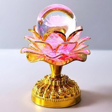 연꽃크리스탈 수정구 스탠드 LED 연꽃 스탠드