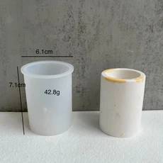 원통형 사각형 배럴 기하학적 시멘트 캔들 거치대 아로마 테라피 석고 실리콘 몰드 캔들 거치대 장식 몰, 05 C Silicone Mold