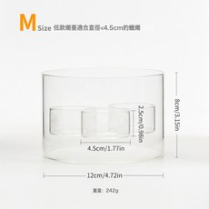 創意歐式防風玻璃燭臺燭光晚餐裝飾擺件創意景觀燭臺蠟燭家用, zt2066 -中號矮款(3個透明蠟燭臺 )不含配件:zt2066 -中號矮款(3個透明蠟燭臺 )不含配件
