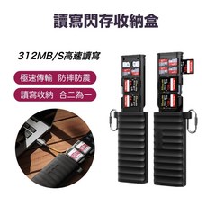 TELESIN泰迅 多功能高速記憶卡讀卡機收納盒 SD/TF/SIM卡閃傳卡倉 閃存卡盒, 1個