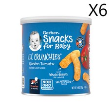 거버 Lil' Crunchies 8개월 이상 (1.48oz), 가든 토마토, 42g, 6개