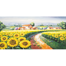 프리미엄 해바라기액자 유화그림, 해바라기길(금분)