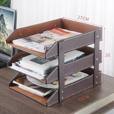 책상밑서랍 데스크정리 트레이 수납함 서랍장 책상위, 1개, D. 갈색 소가죽 무늬 3겹