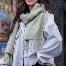 카르페디엠 로고 자수 울 머플러