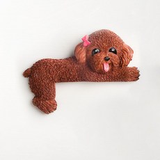 可愛狗法鬥開關裝飾墻貼保護套現代簡約樹脂動物3d立體插座貼創意kun, 棕色左臥泰迪