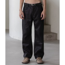 [데꼬로소] 녹스 레귤러 스트레이트 데님 팬츠 [코팅 블랙]