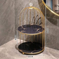 코이블랑 고급 대리석 화장품 메이크업 진열대 정리함 보관함 1단 2단 수납 향수 스킨케어, 블랙 2단