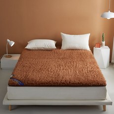 호주 양모 패드 담요 천연 경량 매트리스 이불 100 울 양털 도톰한 침대패드, C. 캬멜