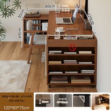 L자형 컴퓨터 책상 및 의자 세트 작은 공간을 위한 코너 게임용 모던한 글쓰기/학습용 테이블 (홈 오피스용, 07 Black-120x80cm