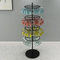 圓形落地式旋轉展示架 推薦款 糜金 1.40米-3層, 1個, 高端款 高貴百搭 墨黑,小型多用 0.60米-1層, 高端款 墨黑