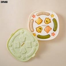 DFMEI 寶寶米糕模具硅膠可蒸煮輔食兒童香腸模具卡通蒸糕蒸腸模具耐高溫, 1個, 瑞斯綠:如圖