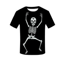 萬聖節骷髏印刷T恤 大人變裝上衣