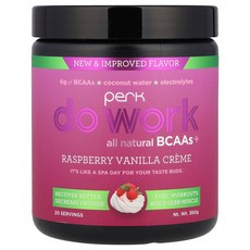 퍼크 에너지 두 워크 올 내추럴 BCAA 아미노산 BACC 라즈베리 바닐라 크림 360g Perk Energy Do Work All Natural BACCs Raspberry, 퍼크 에너지 두 워크 올 내추럴 BCAA 아미노산 BA