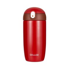 딜러 심플 비즈니스 빨대 304 스테인리스 스틸 보온보냉텀블러 MLH8940, 레드, 430ml, 1개