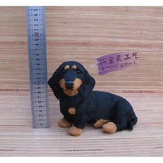 닥스훈트인형 강아지 애착인형 단모 선물 안고자는 귀여운, 앉아있는 아이 14cm, 1개