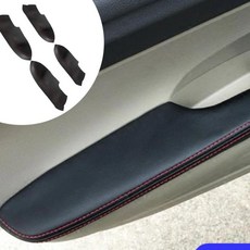 시빅 세대 세단 년형에 하게 맞는 가죽 자동차 내부 도어 팔걸이 패널 커버 스티커 트림, 4. Black-Red, A. For 2006-2011