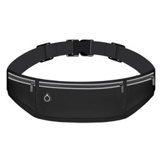 쓰리포켓 방수 러닝 벨트, 1개, 블랙
