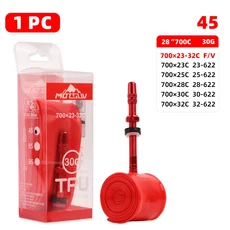 MOTSUV 로드 바이크 TPU 이너 튜브 700×23-32C 알루미늄 합금 45/65/85mm 프레스타 밸브 초경량 사이클링, 01 프레스타 밸브, 01 45mm