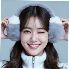 겨울 방한 귀마개 투톤 여성 접이식 귀도리 커플