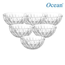 오션글라스 다이아몬드 볼 P00124 200mm 유리 그릇 카페 보울 6P, 6개
