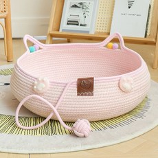 순잠 고양이 하우스 스크래처 일체형 침대, 1개, 핑크