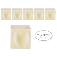 빛공 정사각 고급 미니 선물 쇼핑백 종이가방, 6개, 옐로우