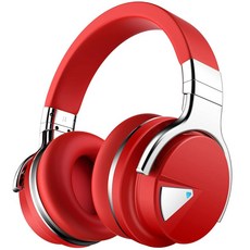 SILENSYS E7 액티브 블루투스 헤드폰 무선 노이즈 캔슬링 헤드폰 마이크 베이스, Red