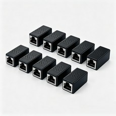 CAT6 FTP 랜연장 젠더 RJ45 키스톤 잭 커플러 1Gbps, 10개, 블랙