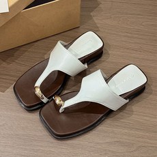 투니스 여성 빈티지 통굽 쪼리 슬리퍼 3.5cm