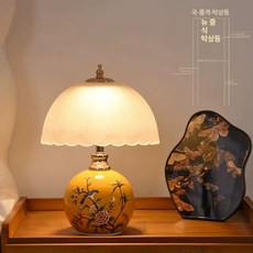레트로 플라워 스탠드 앤틱 인테리어 램프 유럽풍, 버튼 스위치, 국내 평면 플러그, 유리