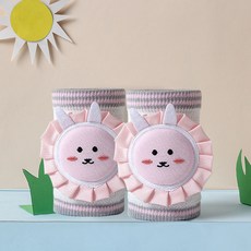 臺灣出貨 嬰兒爬行護膝蓋 兒童防摔學走路 寶寶爬行護膝 夏季護肘 加厚學步軟墊 涼感護膝 幼兒爬行護膝 ZDIB, 粉小兔（0-3歲）-1雙裝, 1個