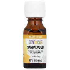 아우라카시아 퓨어 에센셜 오일 호호바 오일 샌들우드 15ml(0.5fl oz), 1개