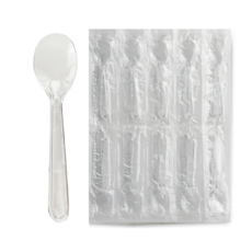 생활을그리다 디저트 아이스크림 스푼 대 12cm 개별포장 은은한 투명, 1개, 200개